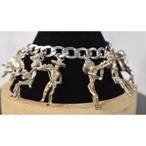 Vintage sterling Silver Mexican Mariachi + Charm Bracelet - Southwestern